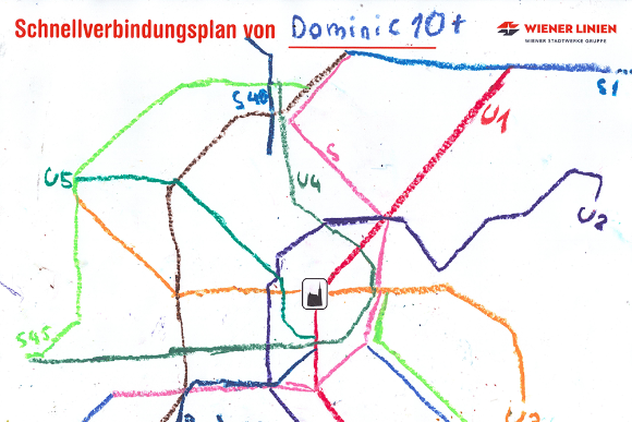 Netzplan gezeichnet von Dominic 10 Jahre alt