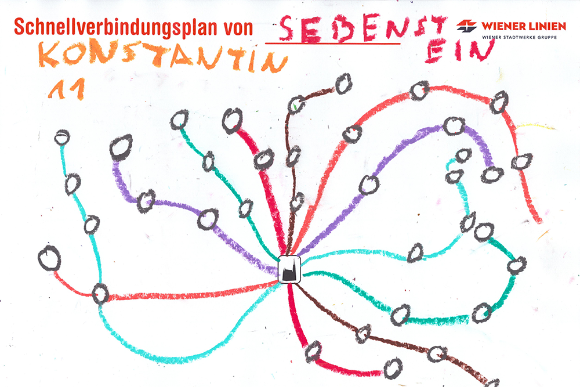 Netzplan gezeichnet von Konstantin 11 Jahre alt