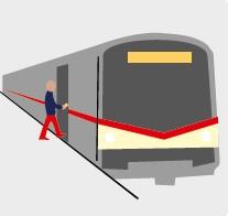 the graphic shows an underground train in a station